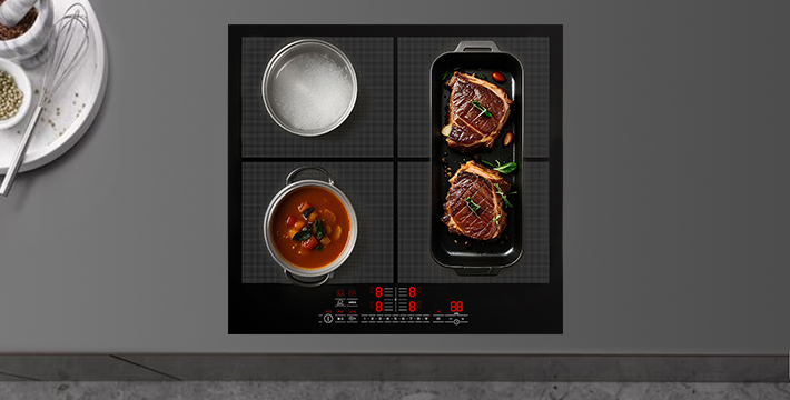 Cooking with an induction hob