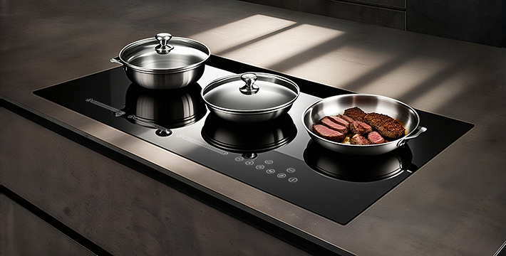 Cooking with an induction hob