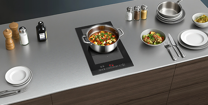 Cooking with an induction hob